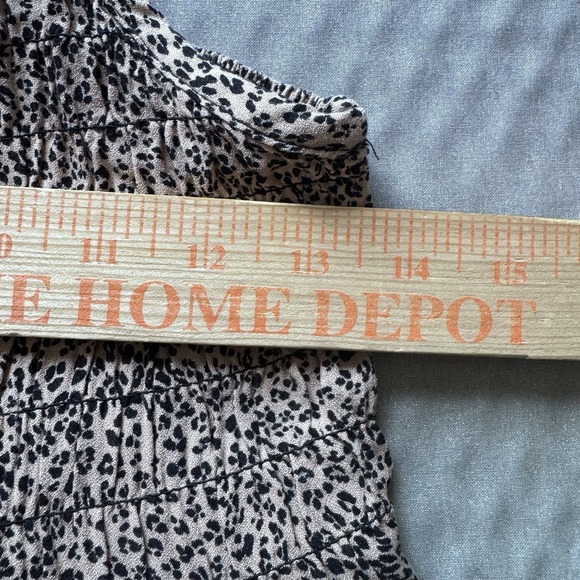 Urban Romantics Leopard Print Smocked Tank Top Womens Sz L Black Boho - Picture 6 of 7